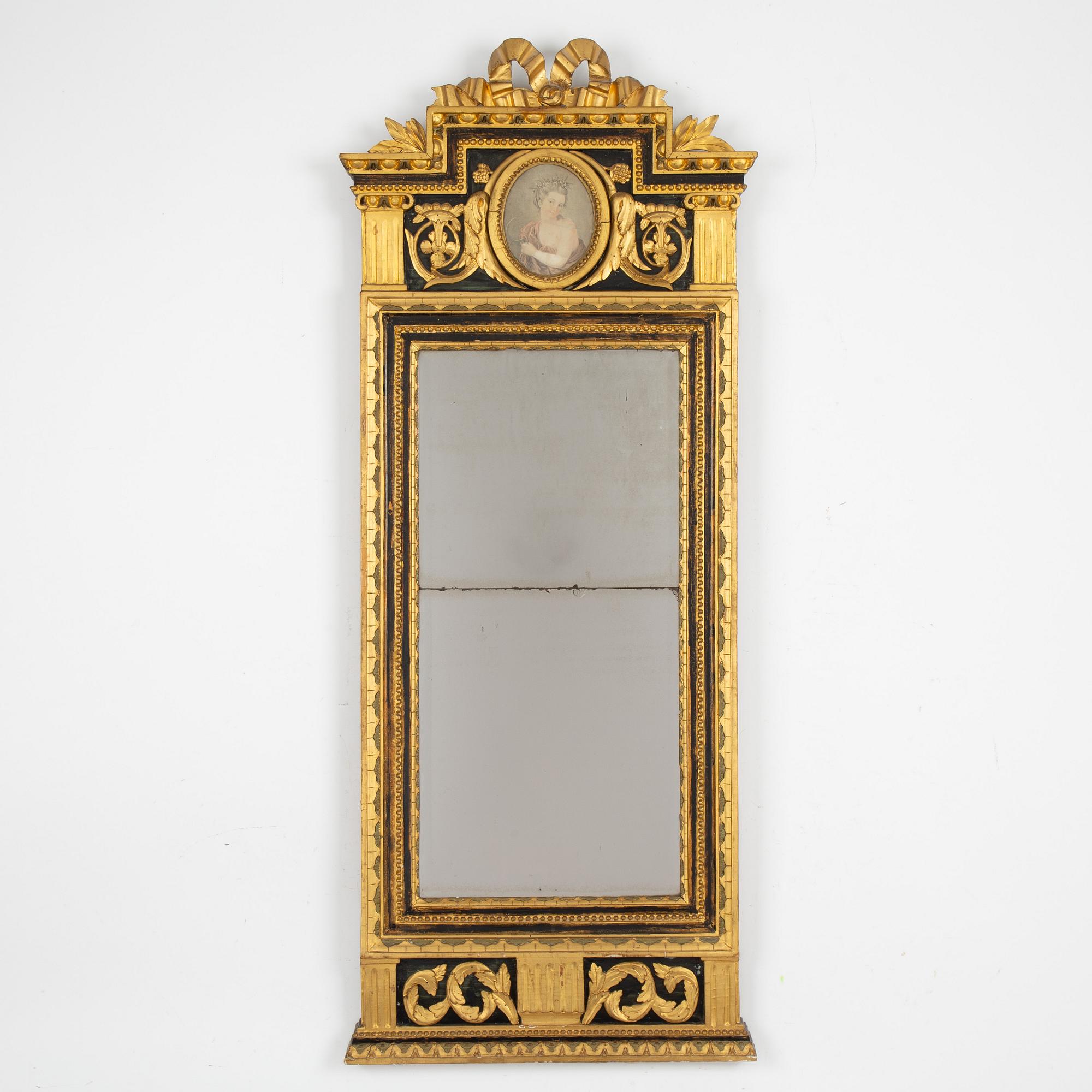 A Swedish Gustavian Mirror, late 18th Century.