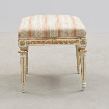 TABURETT, gustaviansk, Melchior Lundberg, (mästare i Stockholm 1775-1812).