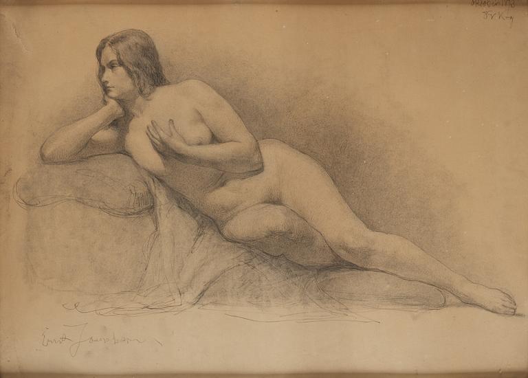 Ernst Josephson, pencil, signed Ernst Josephson and dated oktober 1873.