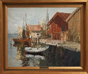 HUGO ÖFVERSTRÖM, olja på pannå, sign.