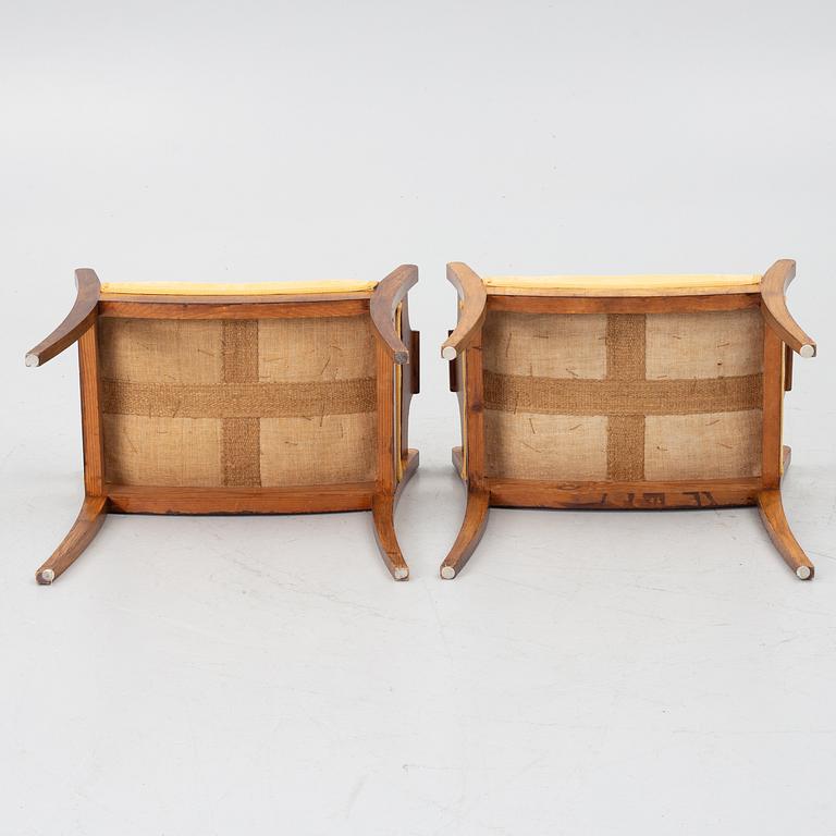 A pair of banquettes, 19th century.