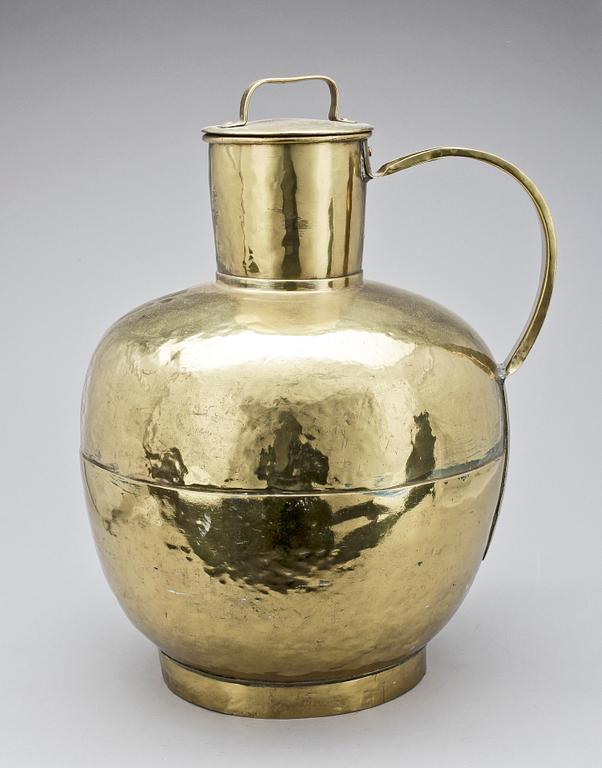 KANNA MED LOCK, mässing, Frankrike, 1800/1900-tal.