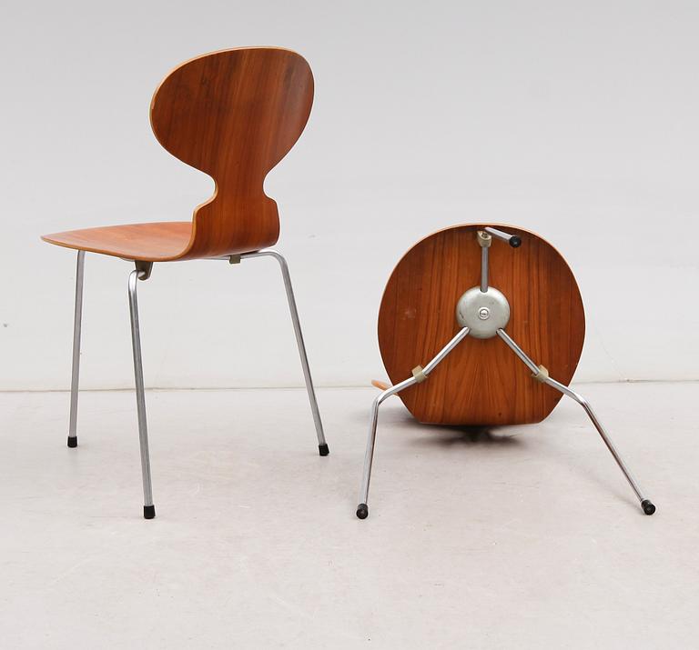 STOLAR, 3 st, "Myran", Arne Jacobsen, Fritz Hansen, 1900-talets mitt.