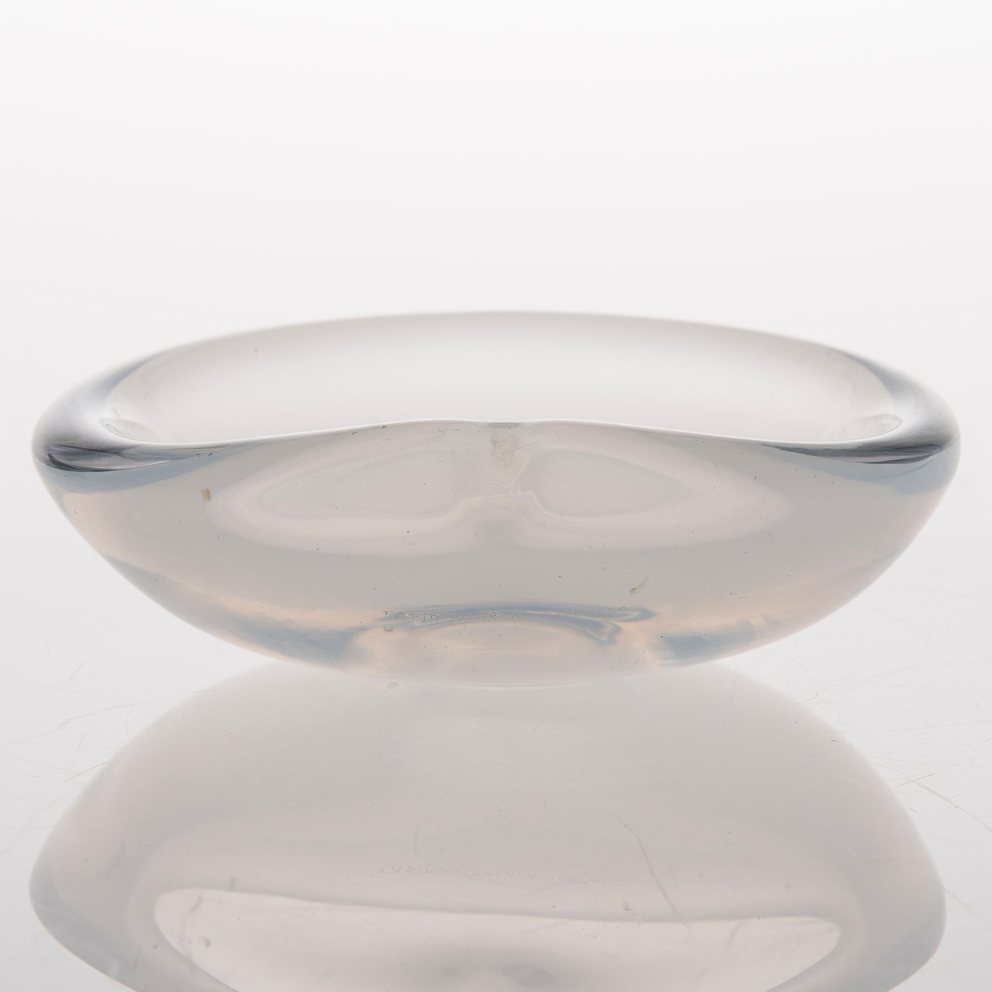 A glass bowl signed Tapio Wirkkala Iittala.