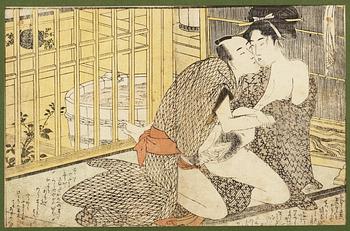 Utamaro, TRÄSNITT (4), shunga, omkring1790-1805.