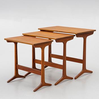 Erling Torvits, a three-piece nesting table, Denmark, 1960's.