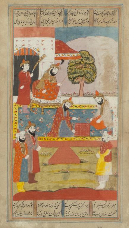 Figurscener, 4 st Mogul-stil, Iran Qajardynastin.