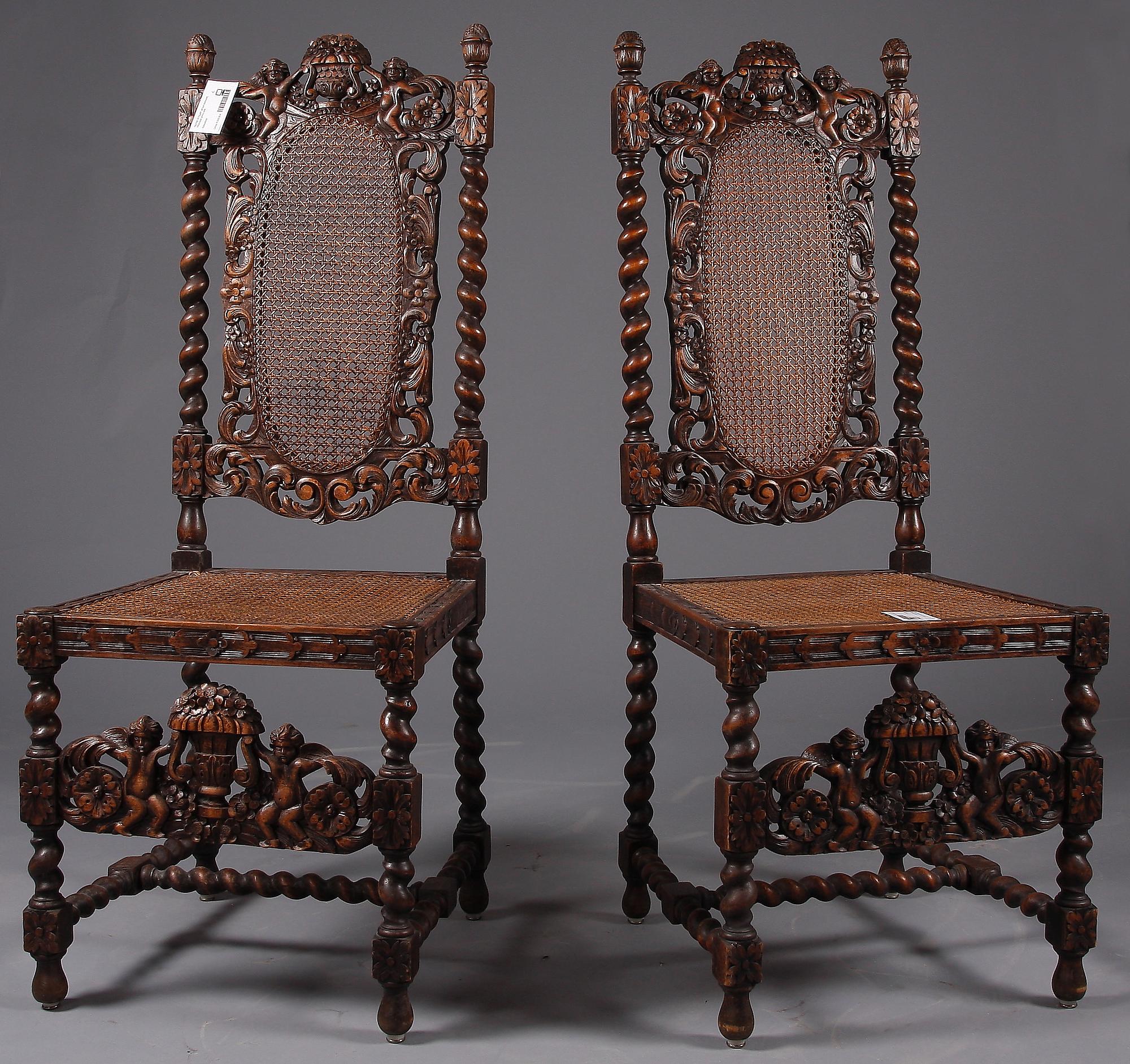 STOLAR, ett par barockstil, 1800-talet andra hälft.