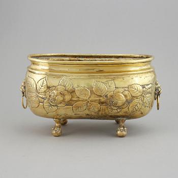 A 19th century brass jardiniere.