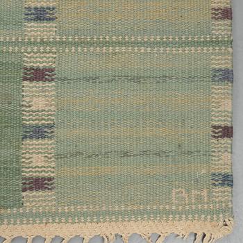 Barbro Nilsson, Matta, "Falurutan grön Fabiola", rölakan, ca 307,5 x 200,5-202,5 cm, signerad AB MMF BN.