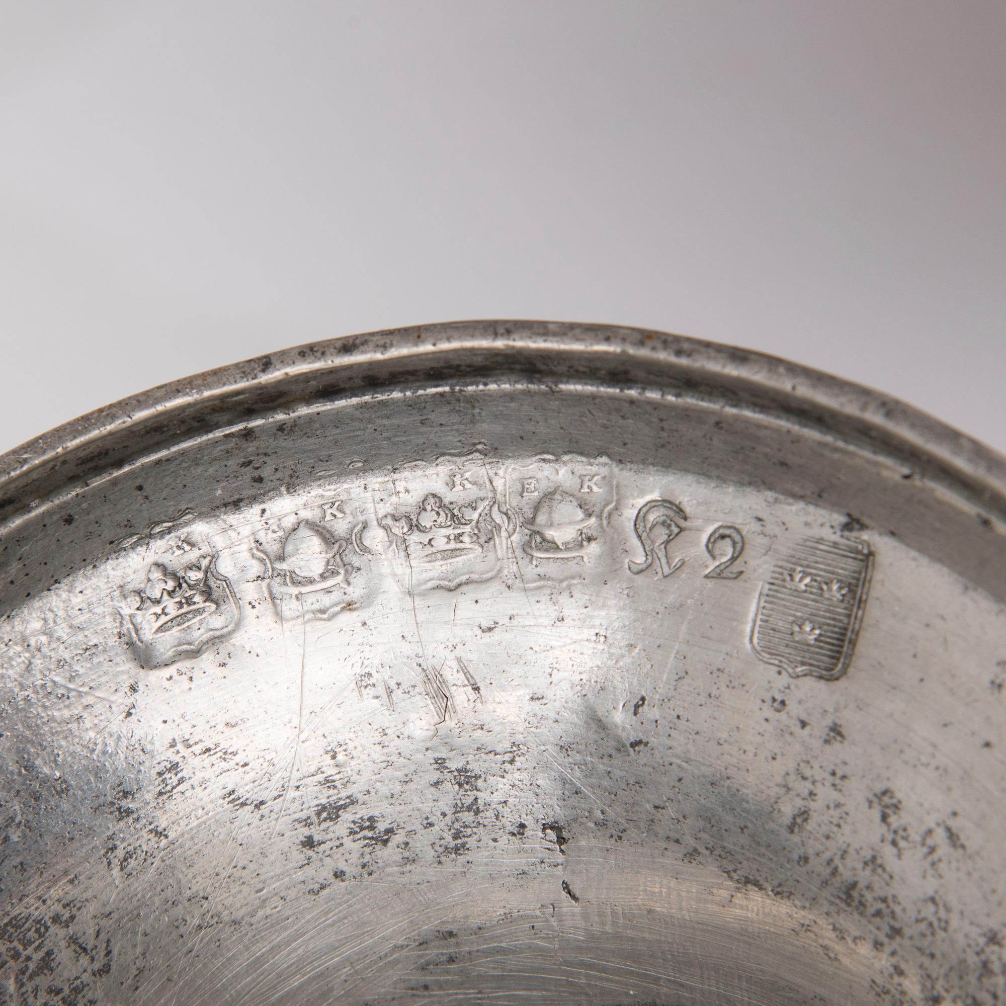 KYNTTILÄNJALKA, tinaa, Ruotsi 1700-luvun loppu.