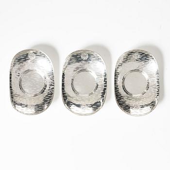 Fat, tre stycken, silver, Japan, 1900-tal.