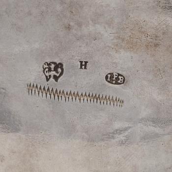A Swedish 18th century silver sugar-casket, mark of Johan Pettersson Berg, Norrköping 1743.