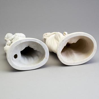 TWO PARIAN FIGURES, one marked Gustafsberg.