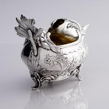 A Swedish Rococo 18th century parcel-gilt silver cream-jug, mark of Johan Abbelin, Gothenburg 1774.