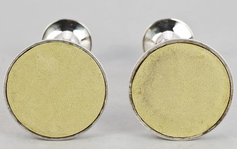 LJUSSTAKAR, ett par, silver, GAB, Stockholm, 1963.
