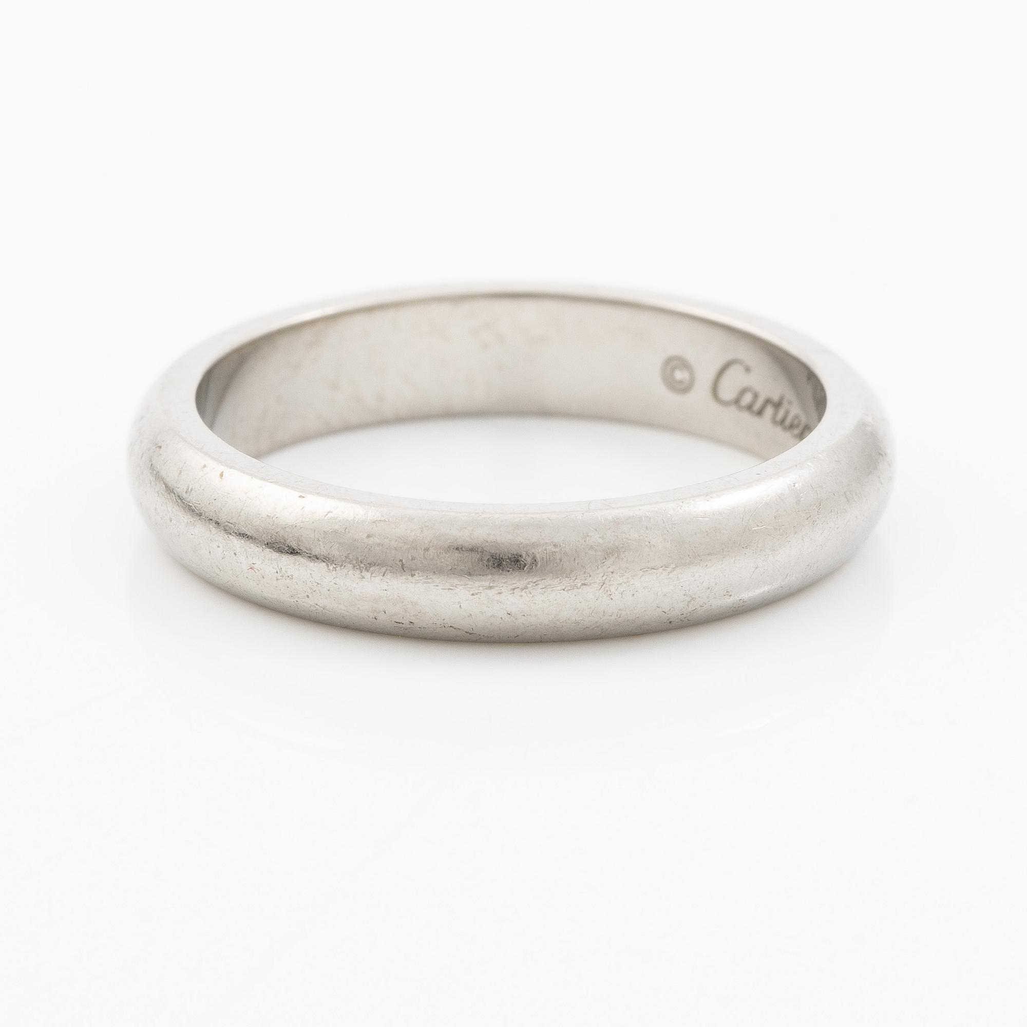 Cartier, ring, wedding band, platinum.