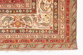 An antique Agra carpet, North India, c. 470 x 370 cm.