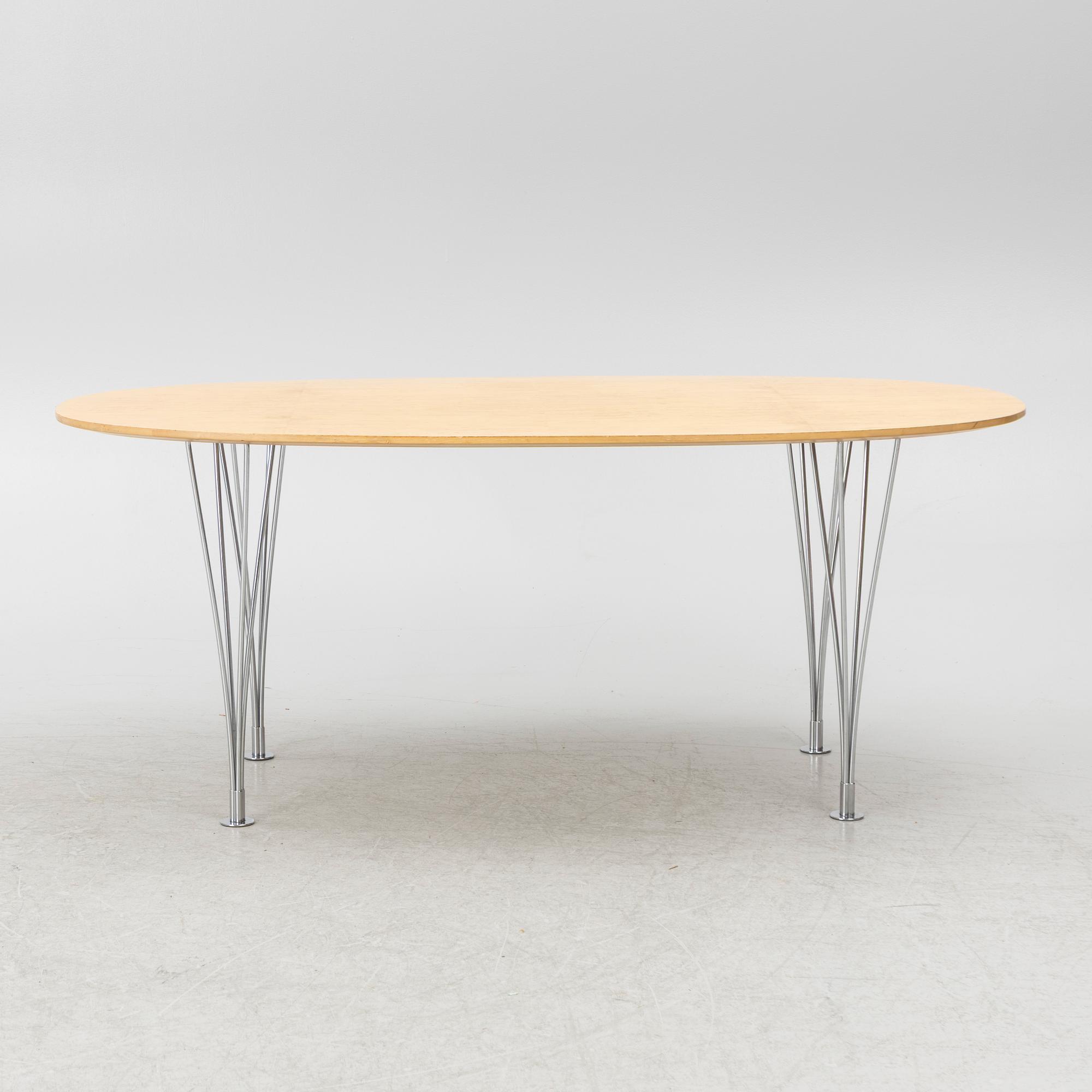 Bruno Mathsson, & Piet Hein, table, "Superellipse", Bruno Mathsson International, Värnamo.