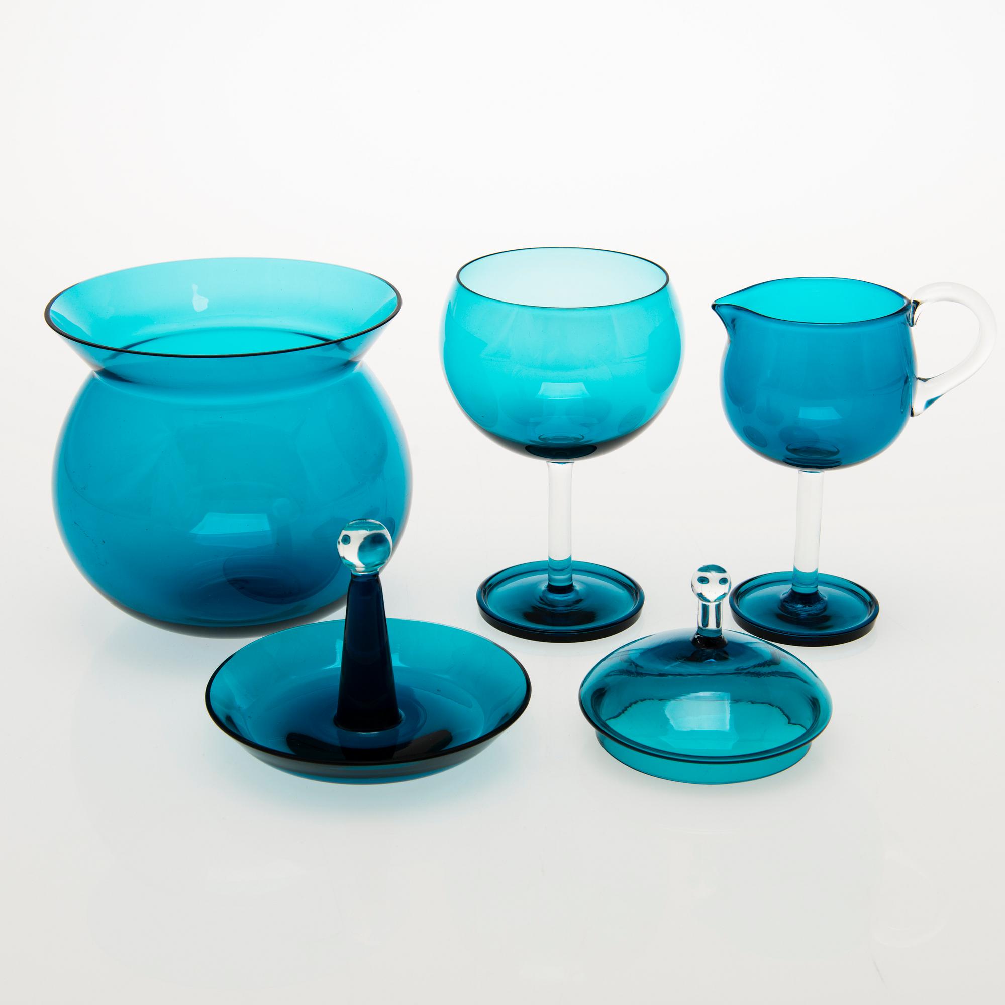 NANNY STILL, "Harlekiini", makeiskulho, sokerikko ja kermakko, Riihimäen Lasi Oy, 1959-69.