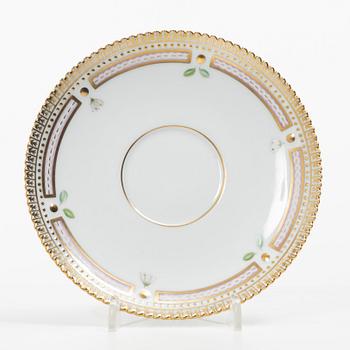 Royal Copenhagen, a 'Flora Danica' tea cup and saucer, Royal Copenhagen, Denmark, 1953.