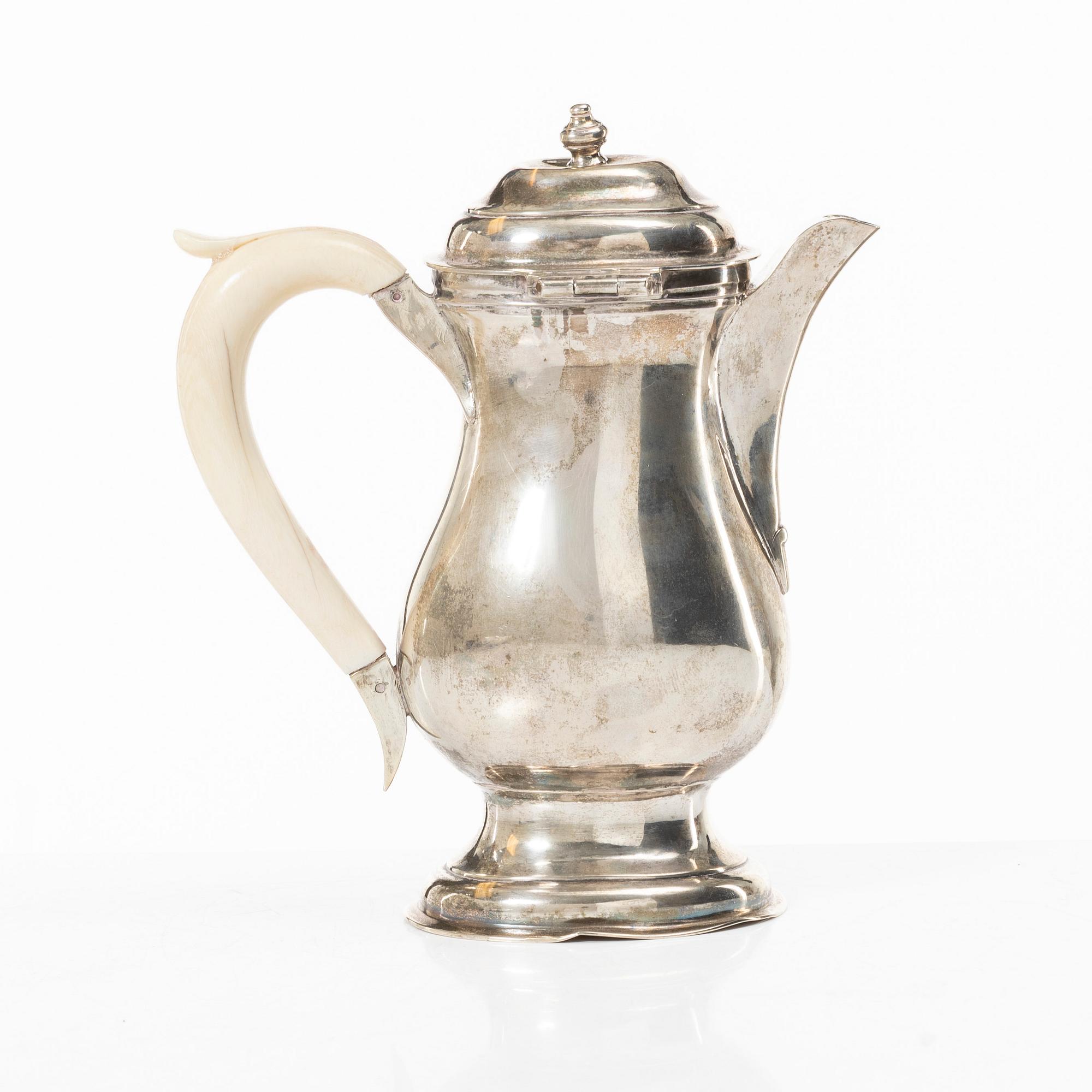 An Austrian silver coffee pot, Rabb, 1797.