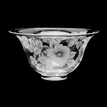SKÅL, glas, "Rosenskål", Lisa Bauer, Kosta, nr 127 av 375 ex.
