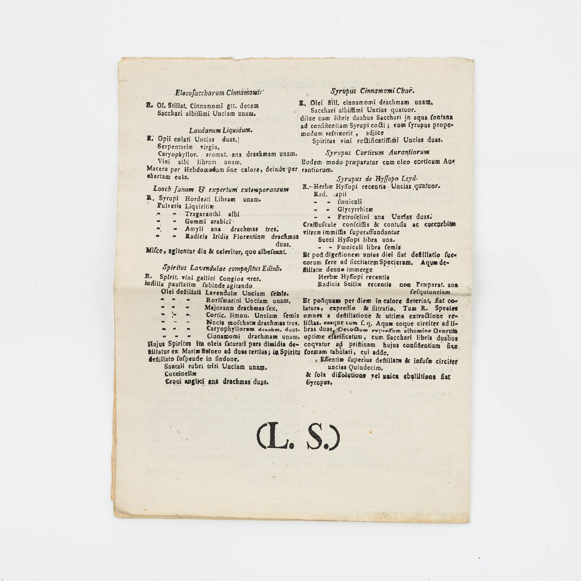 The first Swedish Pharmacopoeia, 1686.