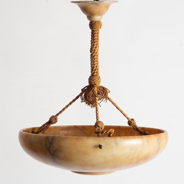 An alabaster ceiling lamp, 1920s.