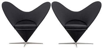 A pair of Verner Panton 'Heartshaped Cone Chair', Vitra,