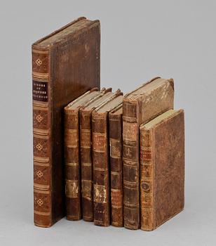 PARTI BÖCKER, 7 st, skönlitteratur och lyrik, bla "The Kisses" av Johannes Secundus, tredje upplagan, London 1778.