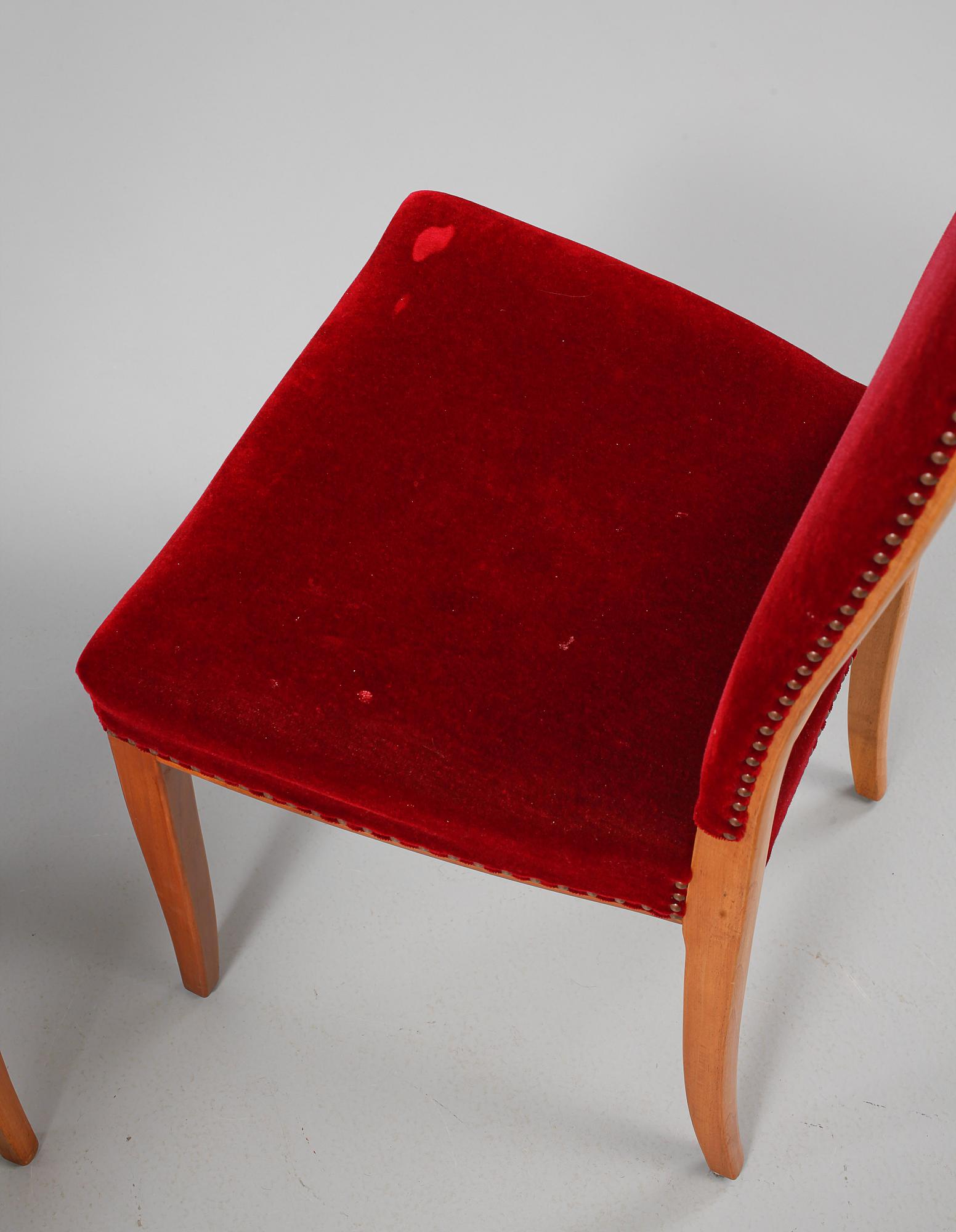 STOLAR, 6 st, "Gustavus", Carl Malmsten för Åfors Möbelfabrik. 1900-talets mitt.