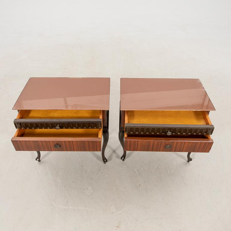 Bedside tables, a pair from the mid-20th century.