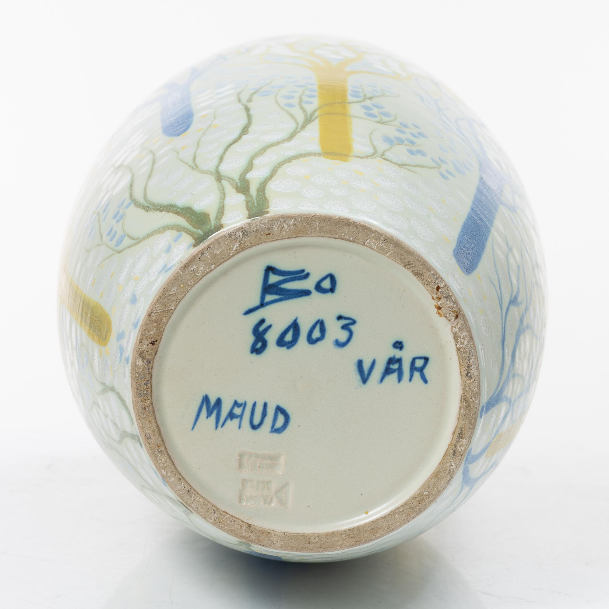 Maud Fredin-Fredholm, a 'Vår' floor vase, Bo Fajans, 1946-1949.