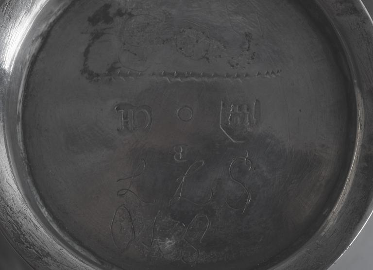 BÄGARE, silver, Conrad Heitmüller(1735-1779/1780) Nyköping 1760.