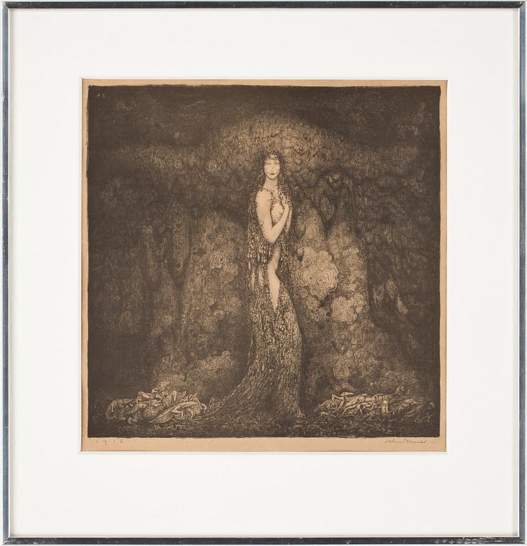 JOHN BAUER, etsning, signerad och daterad 1916.