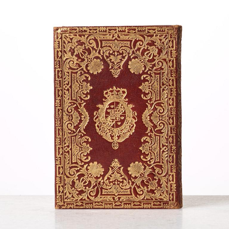 A presentation bookbinding for king Gustavus III 1784 from his Italian and French trip.