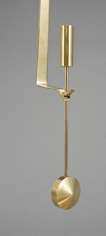 VÄGGLAMPETTER, 2 par, mässing, "Pendel", Pierre Forsell, Skultuna, 1900-talets andra hälft.