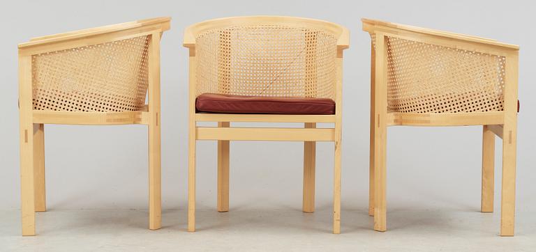 FÅTÖLJER, 3 st, ur "Konge-serien", Rud Thygessen & Johnny Sörensen för Bolium, 1900/2000-tal.