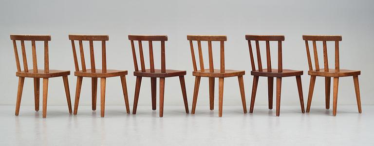 Axel Einar Hjorth, stolar, "Utö", sex stycken, Nordiska Kompaniet, 1930-tal.