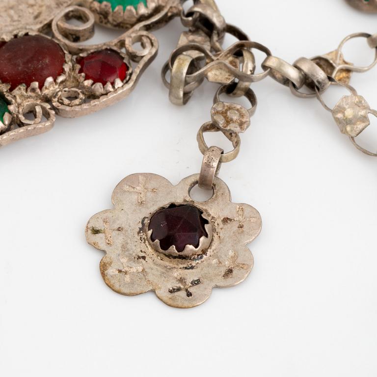 silver and coin traditional costume jewellery.
