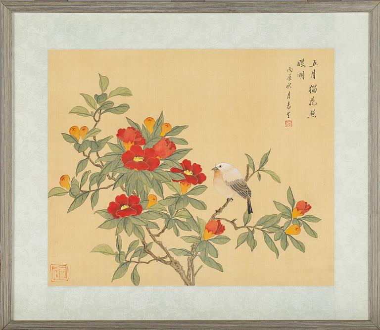 OKÄND KONSTNÄR, sidenmålning, orientalisk, 1900-tal.