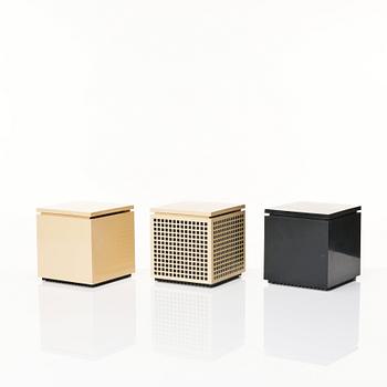 Studio OPI (Franco Bettonica & Mario Melocchi), a set of three table lamps, 'Cuboluche', Cini & Nils, Milan, Italy, c. 1972.