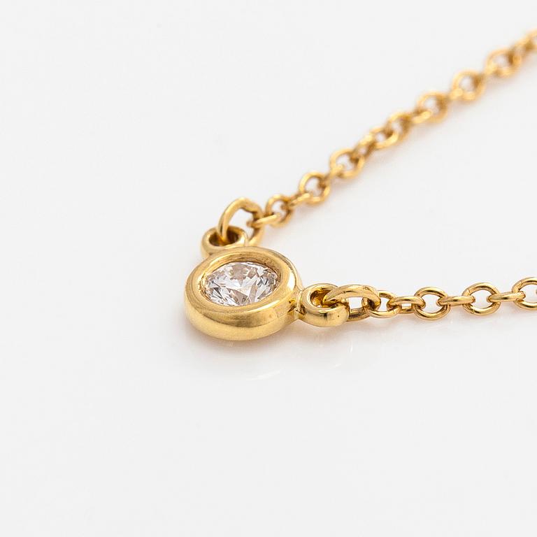 Tiffany & Co, Elsa Peretti, halsband, "Diamonds by the Yard", 18K guld med en briljantslipad diamant.