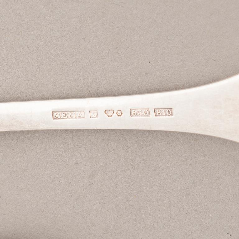 A 30-piece set of 'Torne River Valley' silver cutlery with engraved floral decoration, Sweden 1976-97.