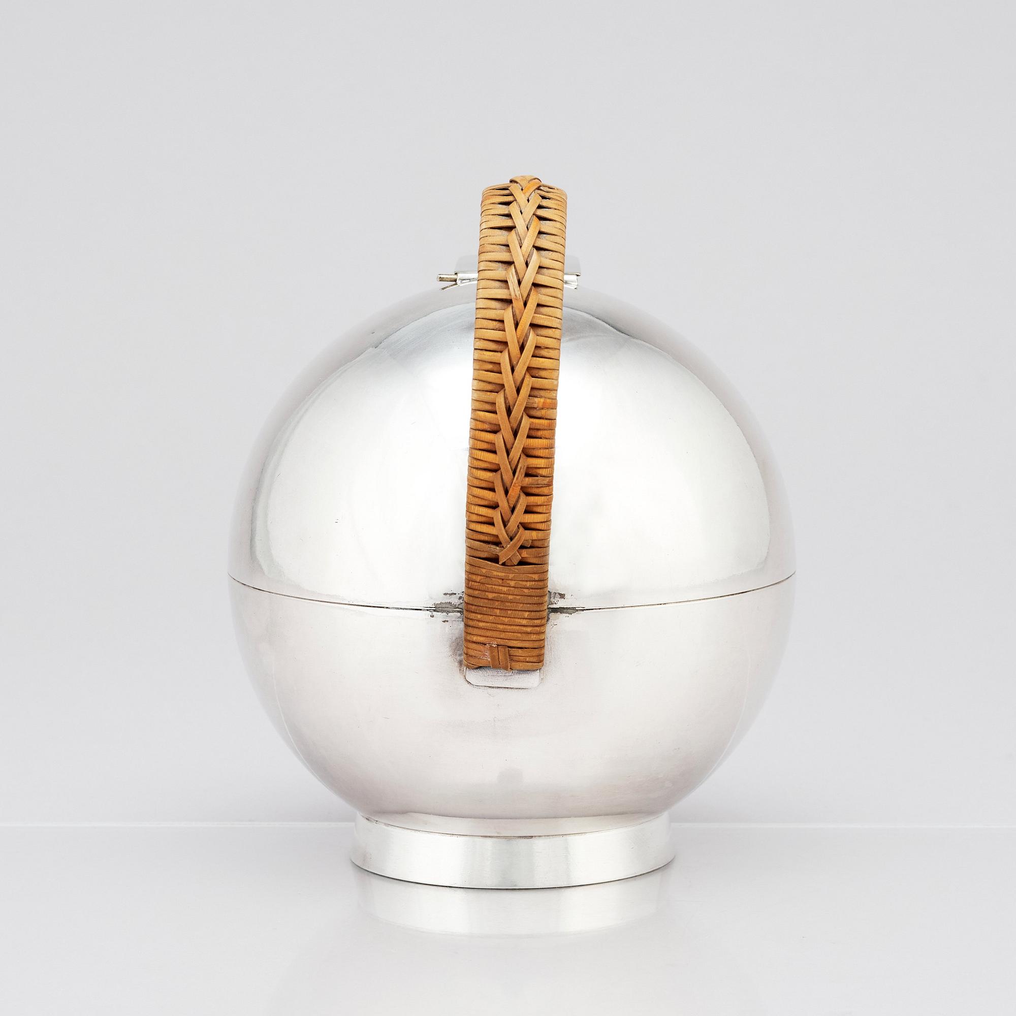 Sylvia Stave, an alpacca hot water jug, C.G. Hallberg, Stockholm 1930s. This model was designed around 1932/1933,