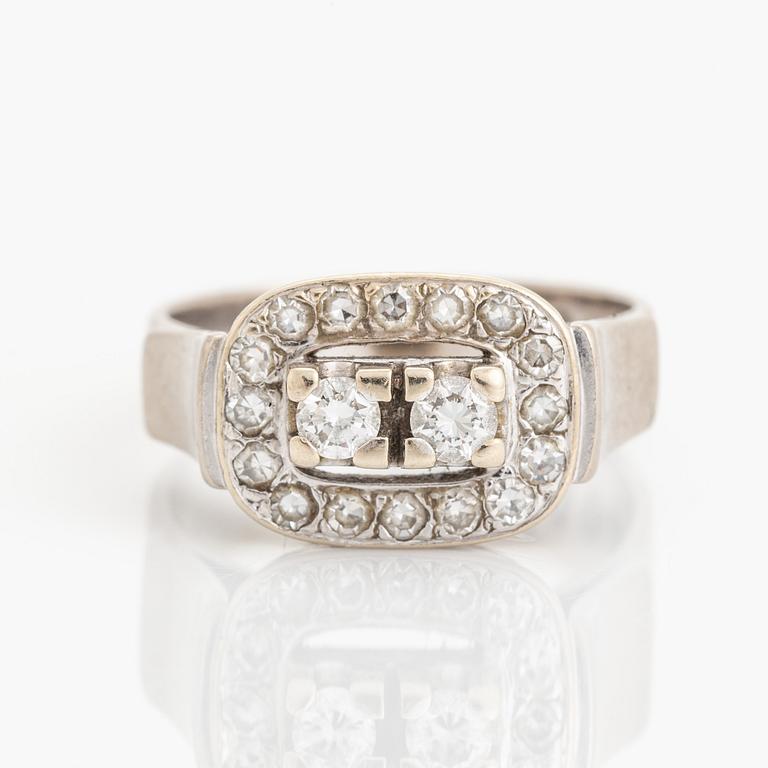 Brilliant and eight cut diamond ring.