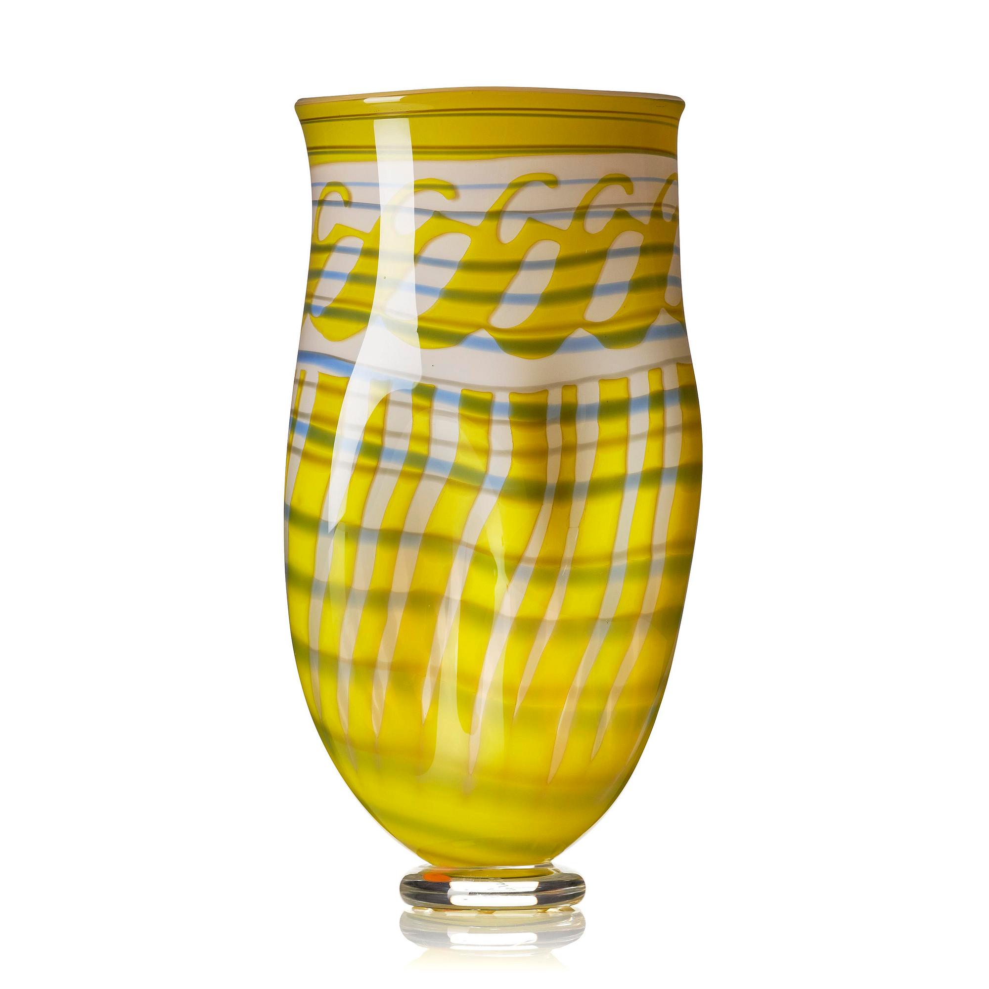 Gunnar Cyrén, a graal glass vase, Orrefors, Sweden 1989.