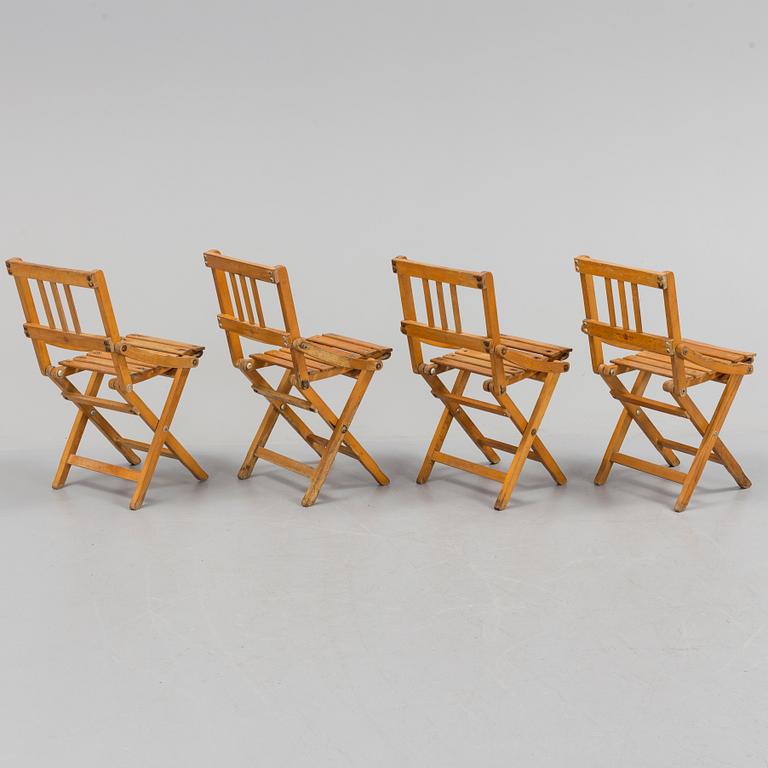 A set of four child chairs by Brevetti Reguitti, Italy, 1950s.