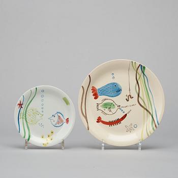 Stig Lindberg, servisdelar, 29 st "Löja", Gustavsberg 1948-62.